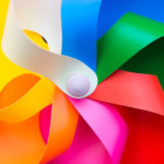 A close up of a rainbow pinewheel.