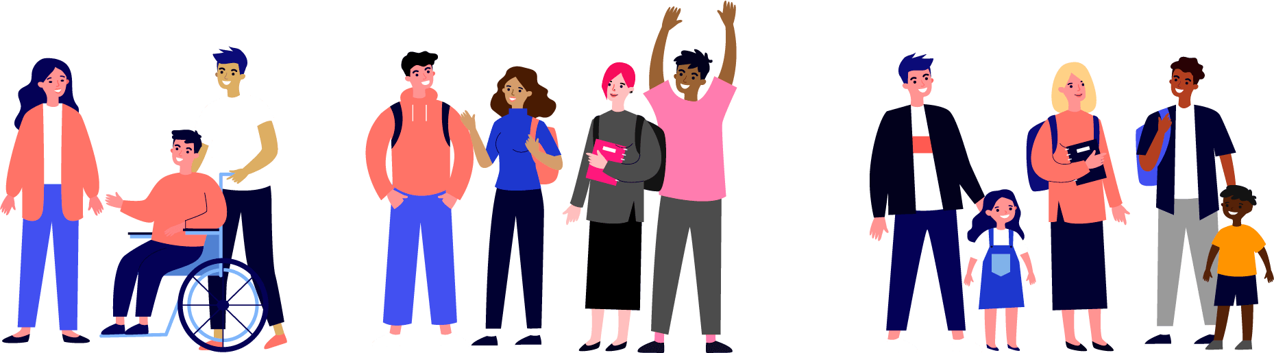 Bannière illustrée des étudiants