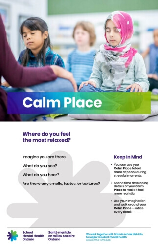 Kids in a classroom meditating 
