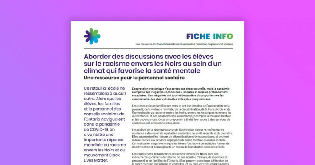 Aborder des discussions avec les élèves sur le racisme envers les Noirs au sein d’un climat qui favorise la santé mentale