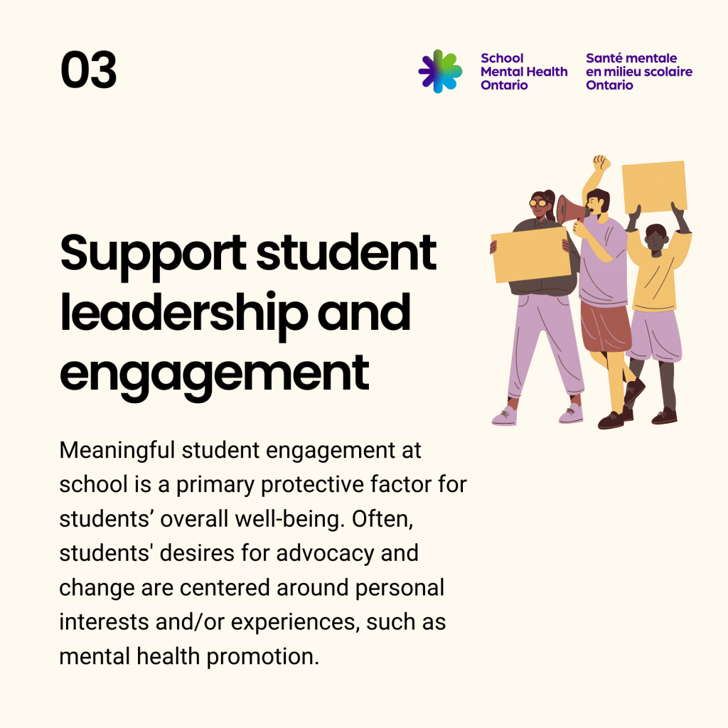 03 Support student leadership and engagement. A full description follows.