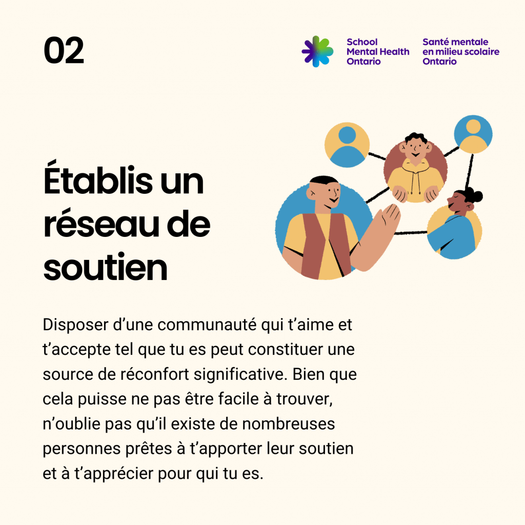 02 Établis un réseau de soutien , une description complète suit.