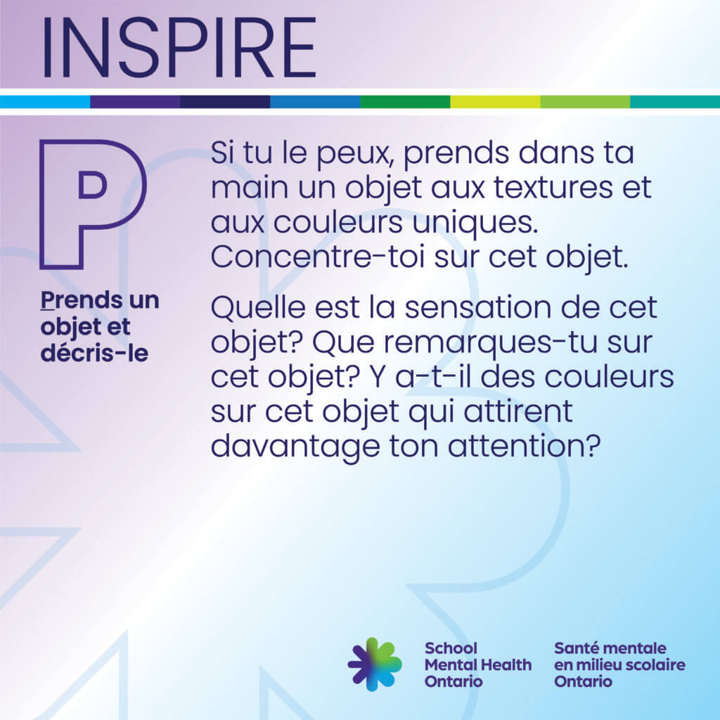 Texte P – Prends un objet et décris-le. Une description complète est fournie ci-après.