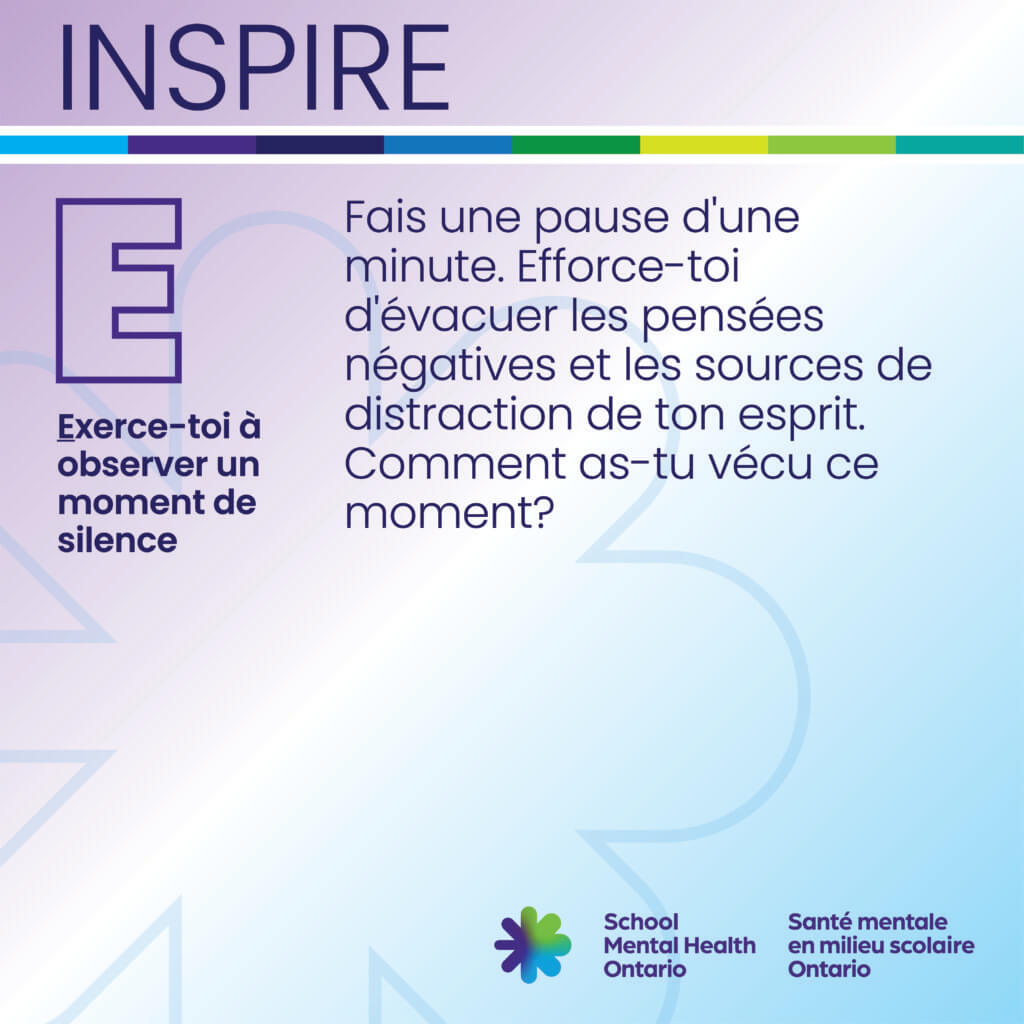 Texte E – Exerce-toi à observer un moment de silence. Une description complète est fournie ci-après.