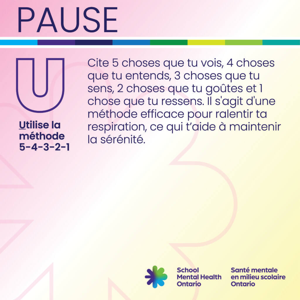 Texte U - Utilise la méthode 5-4-3-2-1. Une description complète est fournie ci-après.