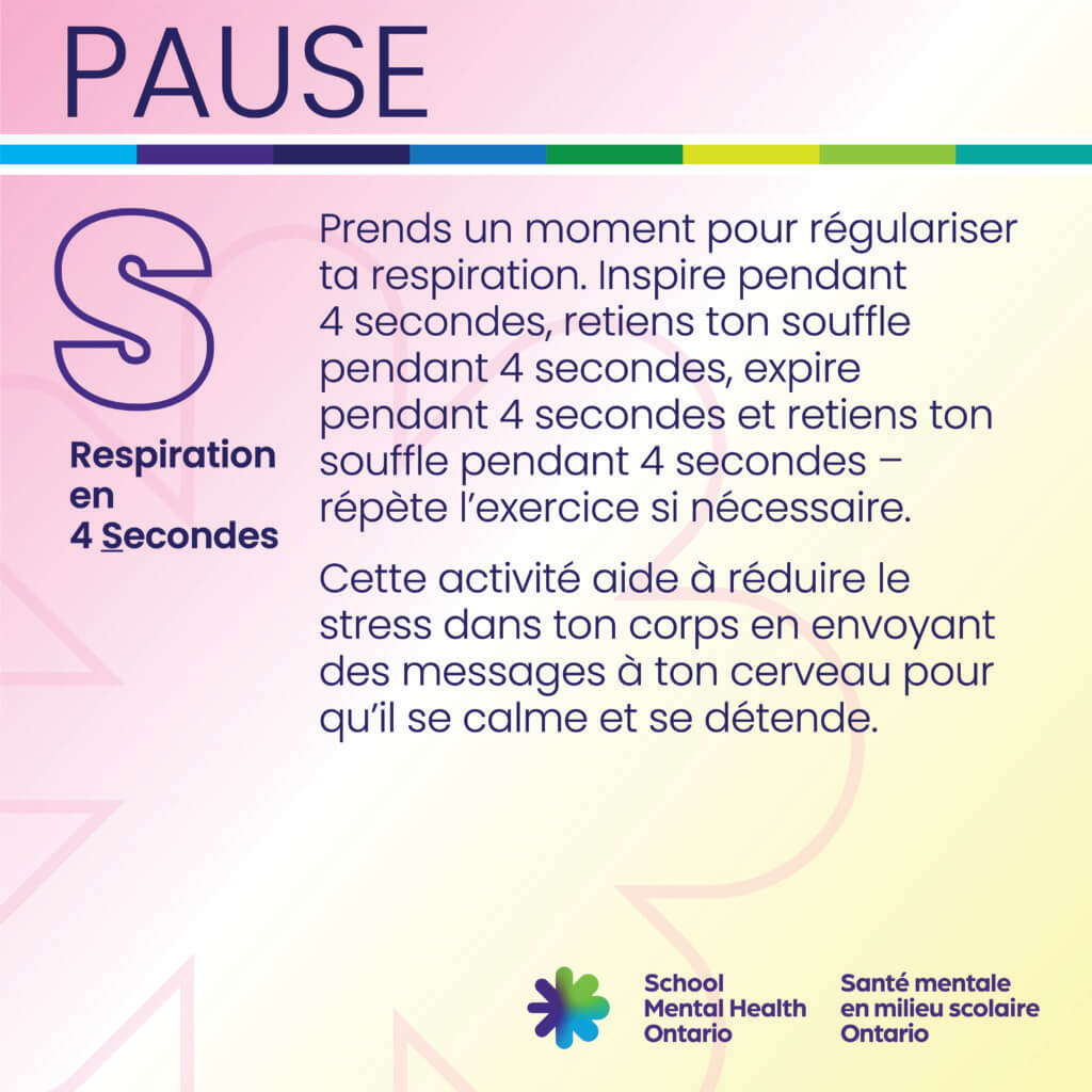 Texte S - Respiration en 4 Secondes. Une description complète est fournie ci-après.