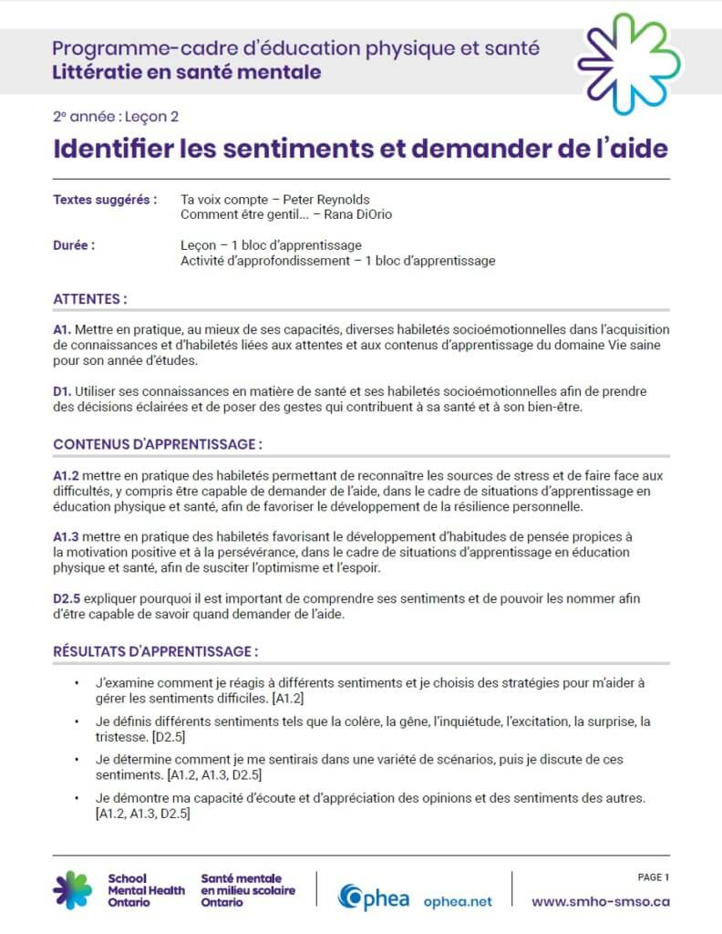 2e année : Leçon 2