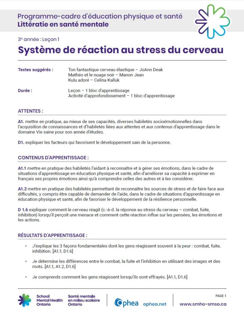 3e année : Leçon 1