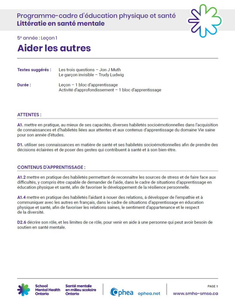 5 année Leçon 1