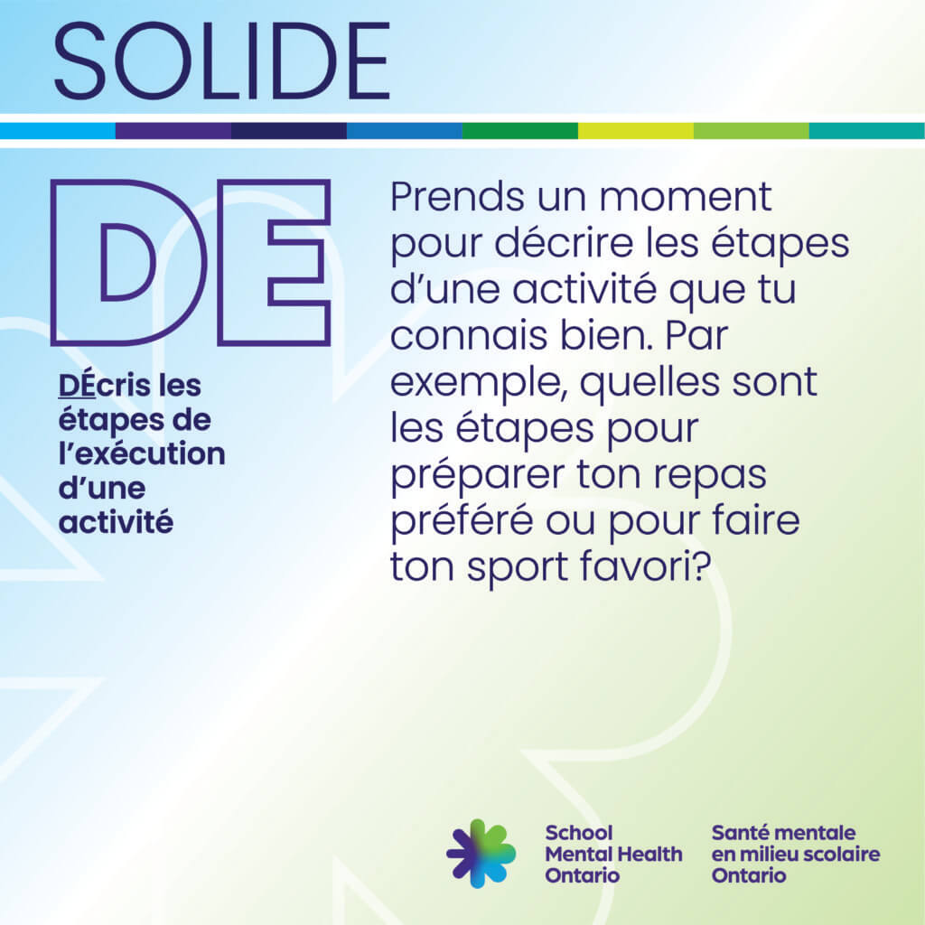 Texte DE - DÉcris les étapes de l’exécution d’une activité. Une description complète est fournie ci-après.