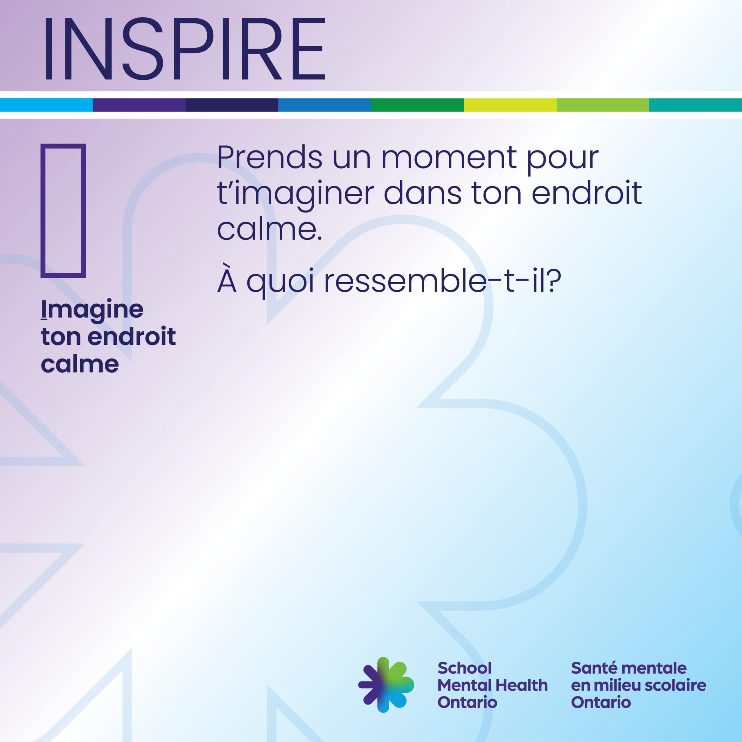 Texte I – Imagine ton endroit calme. Une description complète est fournie ci-après.