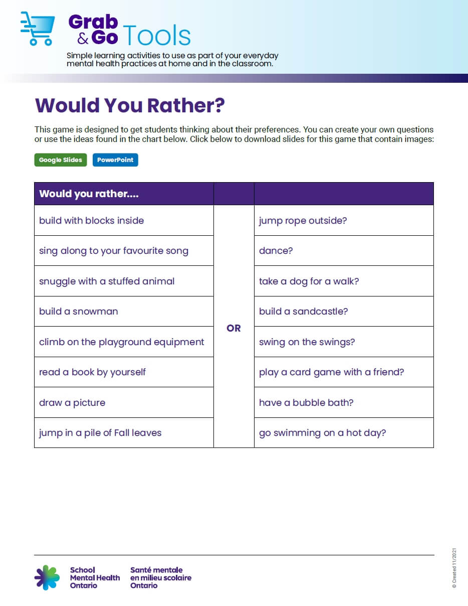 Would you rather?
