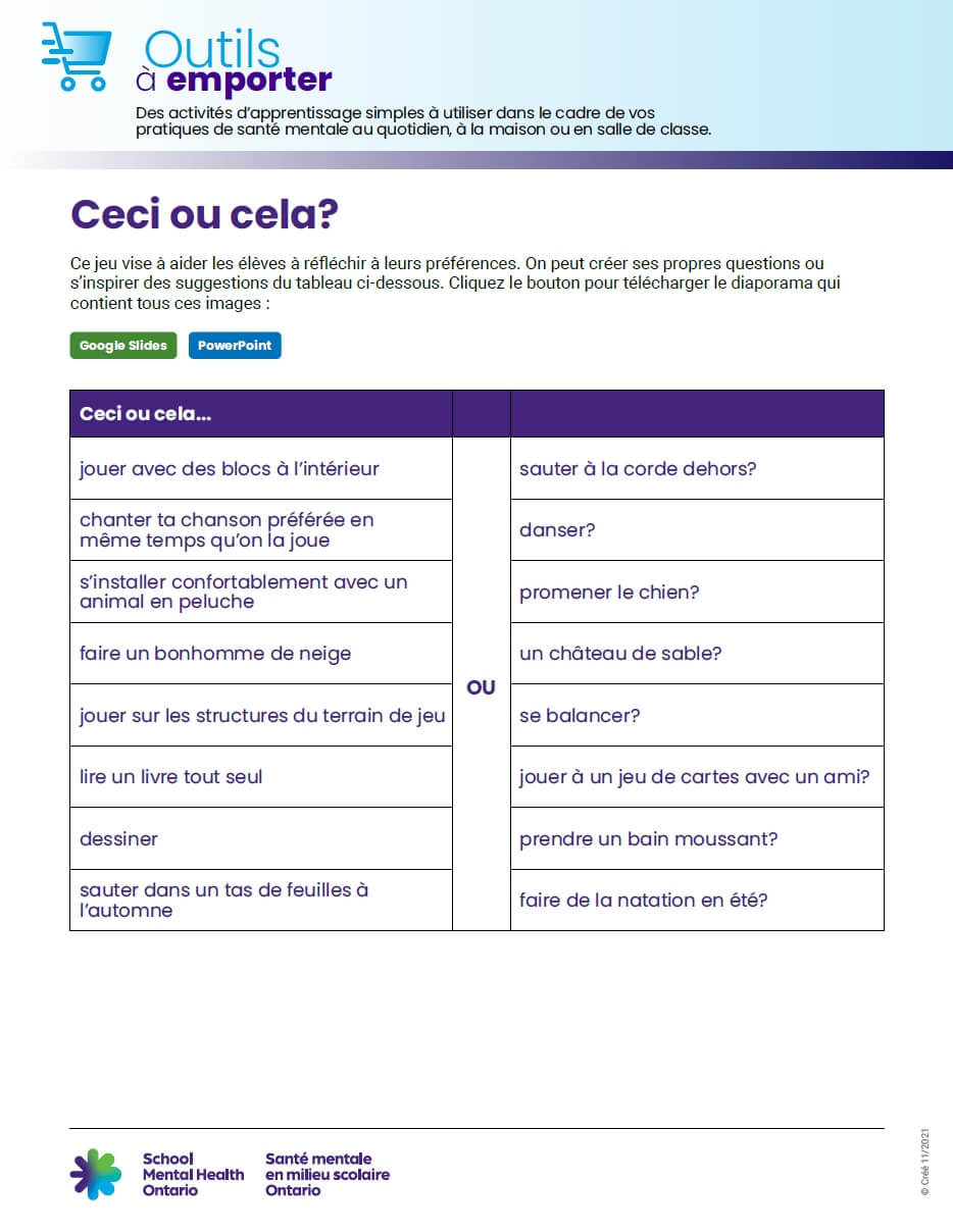 Ceci ou cela?
