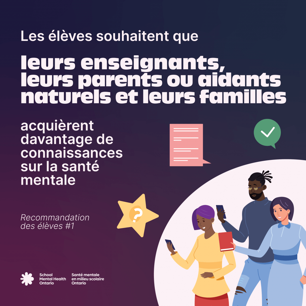 Recommandation n° 1 de l'élève, voir la description de l'image carrée ci-dessous.