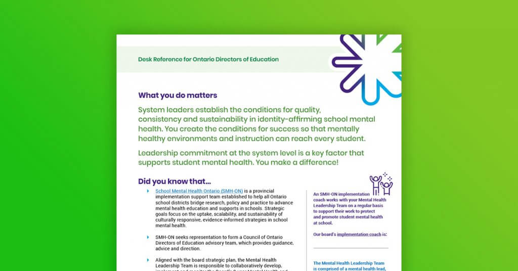 School Mental Health Desk Reference for Directors