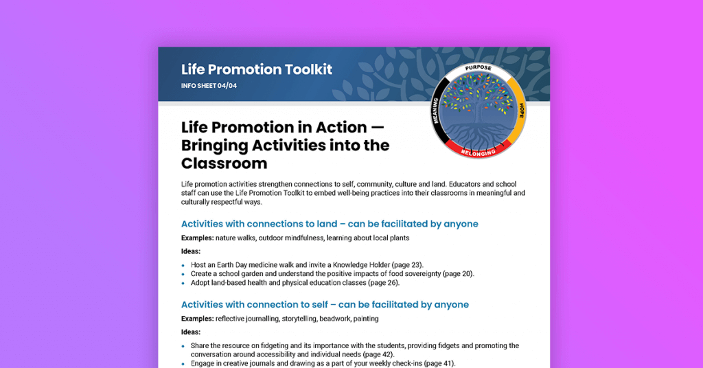 Life Promotion in Action - Bringing Activities into the Classroom
