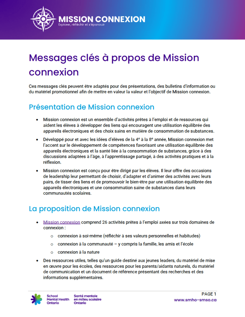 Messages clés